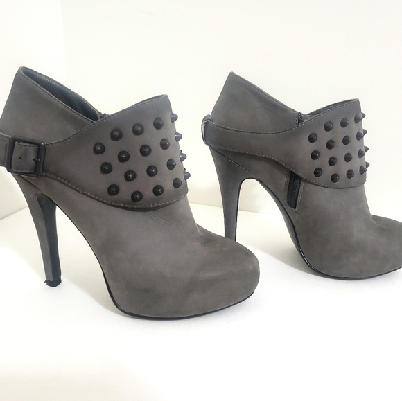 ASH Grey Platform Heels with Spikes - Picture 4 of 8